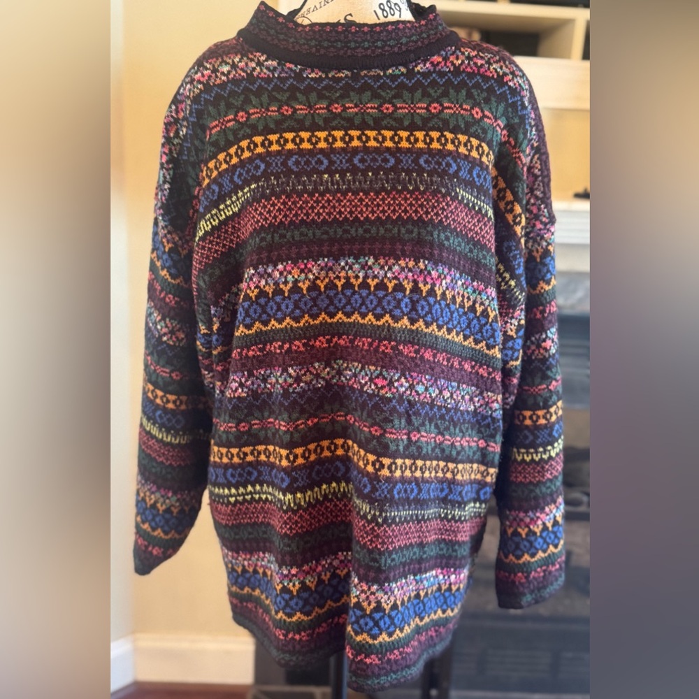 Vintage JK America Fair Aisle Women’s Sweater Sz 18 20 Nordic Stripes Colorful